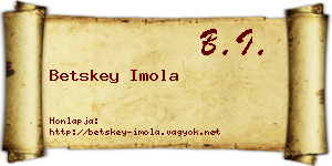 Betskey Imola névjegykártya